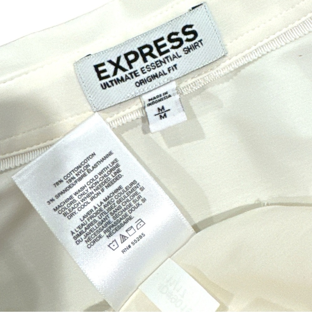 Express Original Fit Button Down White Shirt Like… - image 7